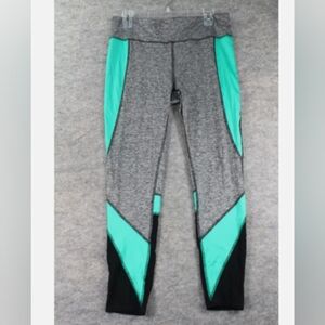 NWT City Streets Yoga Pants Size Grey Green Stretch Pull Up Mesh Gym Active XL